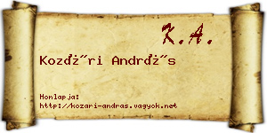 Kozári András névjegykártya