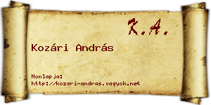 Kozári András névjegykártya