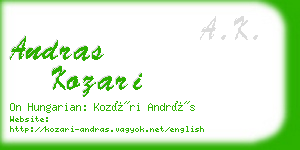 andras kozari business card